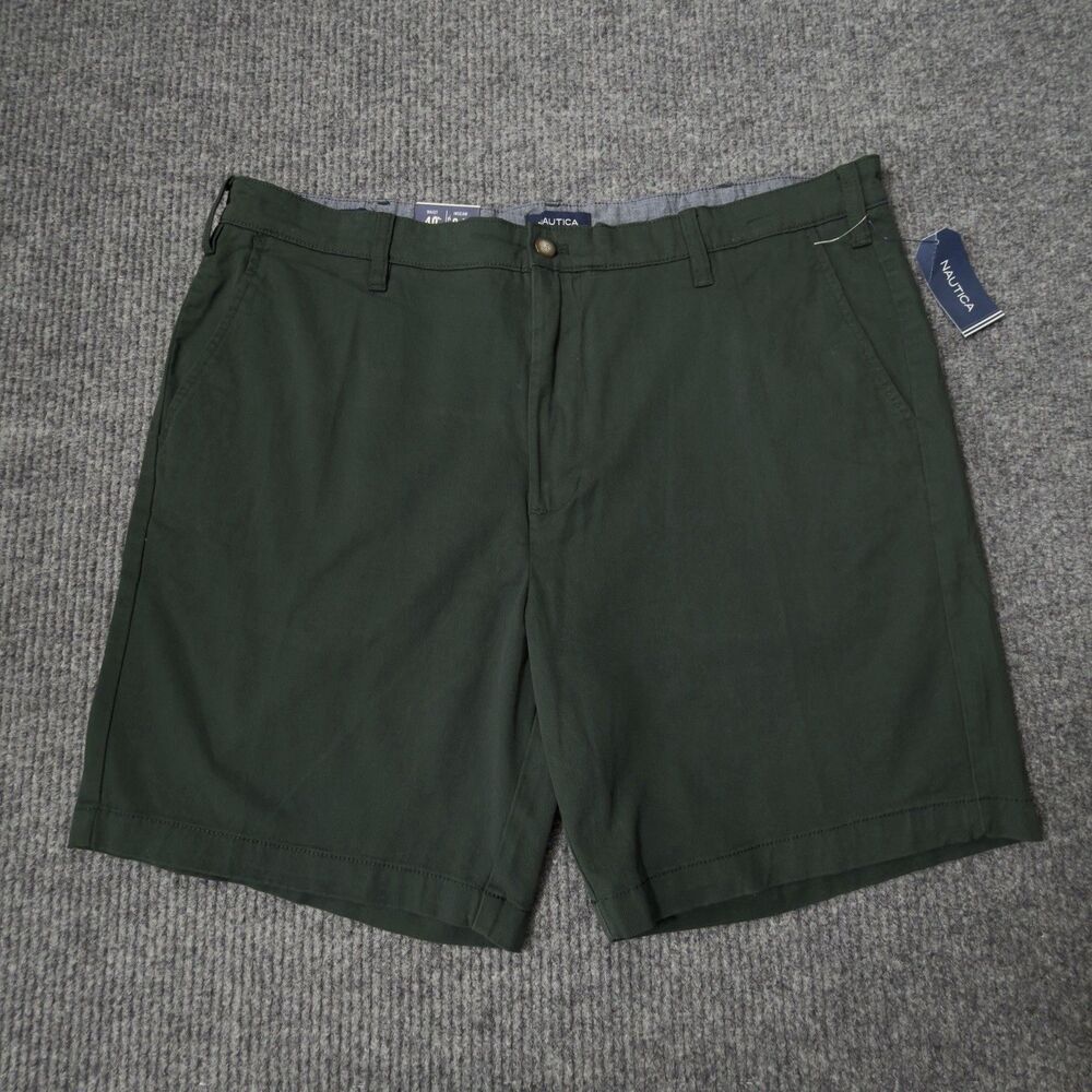 Nautica Classic Fit Deck Shorts Men Size 40 Stretch Kelp Seas Green 8.5" In NEW